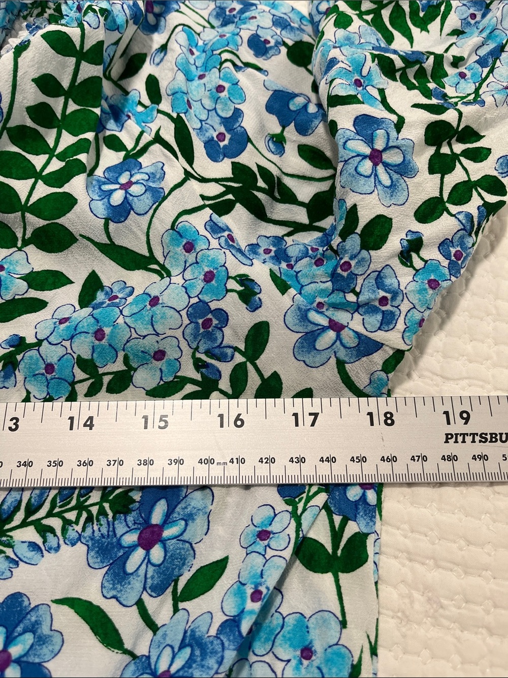 Talbots Blue & Green Floral Peasant Blouse Praire S - Picture 5 of 9